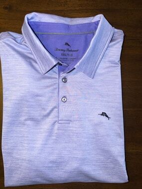 Tommy Bahama Men's XXL Light Purple Performance Stretch Polo Golf Shirt EUC